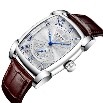 B RAY 9011 Square Men Watch Business Waterproof Quartz Leather Wrist Watch Men Clock Relogio Masculino hodinky erkek kol saati